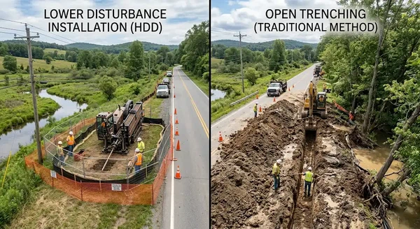 Low-disturbance fiber installation Low-disturbance fiber installation